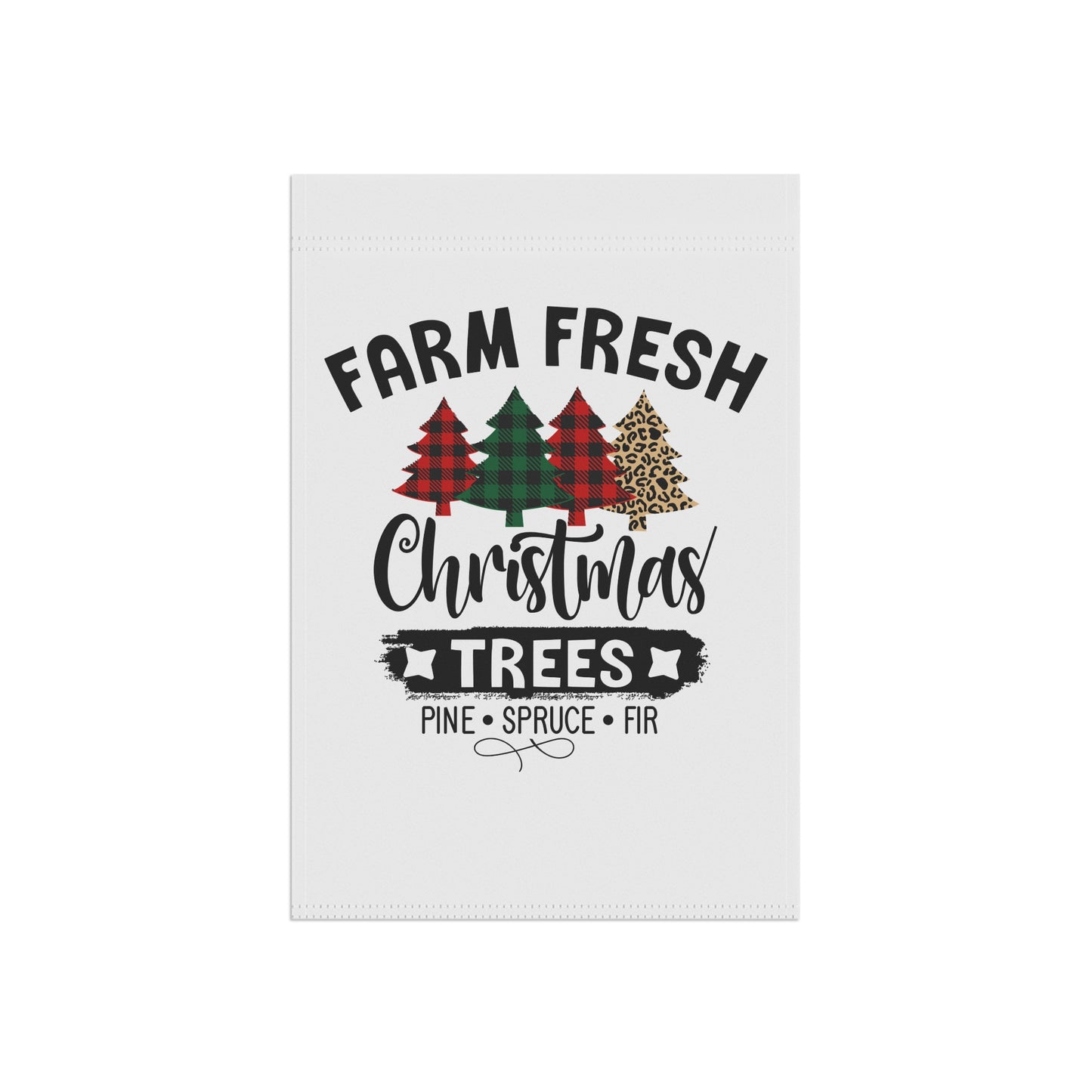 Farm Fresh Christmas Trees in Christmas Plaid Garden Banner