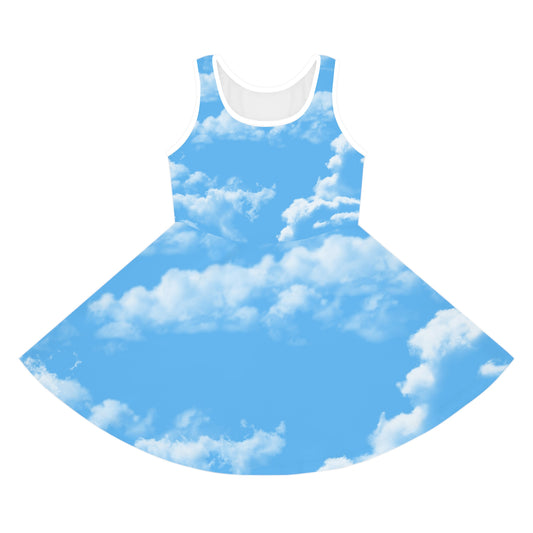 Cloud Print Girls' Sleeveless Sundress