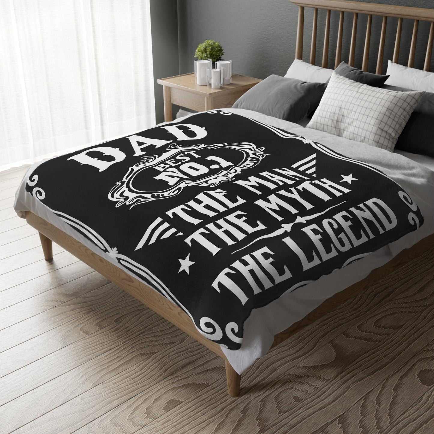 Dad The Man.......Velveteen Microfiber Blanket